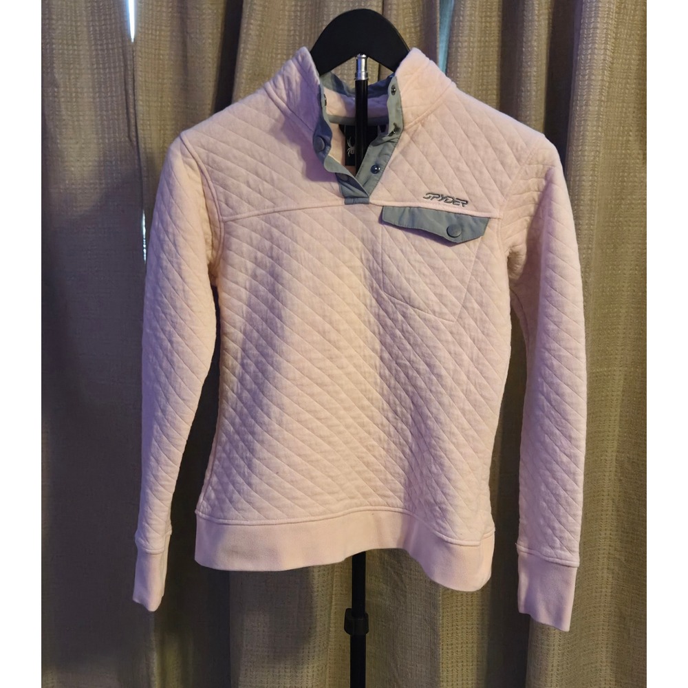 Spyder Quilted‎ Quarter Snap Pullover Womens Size Small Pink